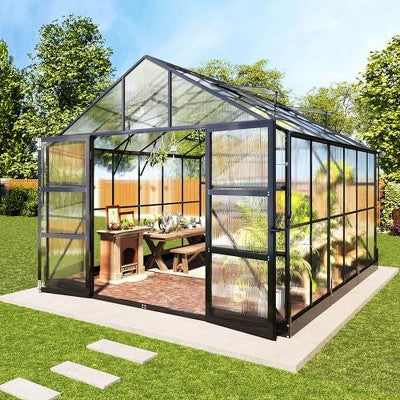 AMERLIFE szklarnia 10×18×8,4 ft, 4 okna i rynny