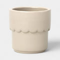 Mała ceramiczna donica kremowa, szkliwiona